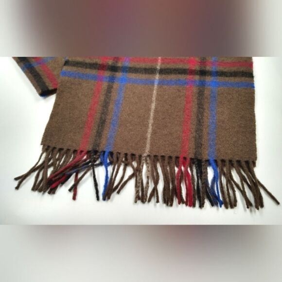 Cashmere Wool Fringe Winter Scarf Plaid - Picture 3 of 12